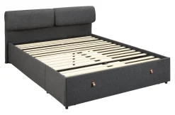 Hot Bendt Bed Tawsha Met lade en verstelbare hoofdsteun, 160 x 200cm, kleur Donker Grijs