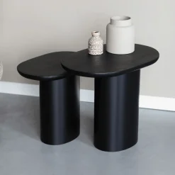 Outlet ZILT Bijzettafel Arick Mangohout, Set van 2 stuks