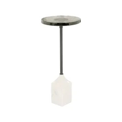 New Richmond Interiors Bijzettafel Aurora Glas en marmer, Ø27cm