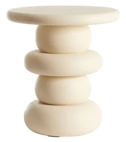 Online Light & Living Bijzettafel Azalas Mangohout, 40cm, kleur Crème Cru00e8me