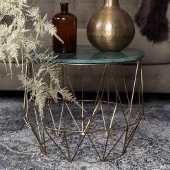 Hot Dutchbone Bijzettafel Boss Marmer, 51cm Groen