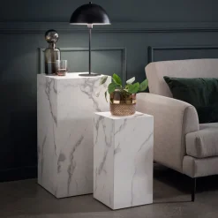 Sale Artistiq Living Bijzettafel Christana Set van 2 stuks, Marmerlook