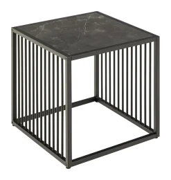 Clearance Bendt Bijzettafel Esme Marmerlook, 40 x 40cm Zwart