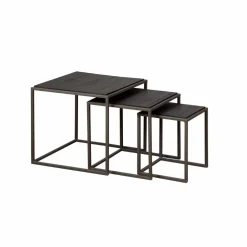 Outlet RENEW Bijzettafel Fanna Teakhout, Set van 3 stuks