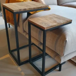 Outlet Brix Bijzettafel Jordy set van 2 stuks Zwart