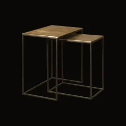 New RENEW Bijzettafel Jos Set van 2 stuks, kleur Antique Brass