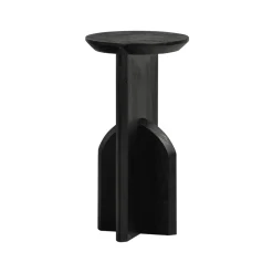 Outlet WOOOD Bijzettafel Kioni Acaciahout, 30cm Zwart