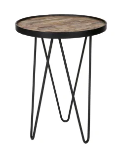 Best WOOOD Bijzettafel Lev Teakhout, Ø39cm Naturel