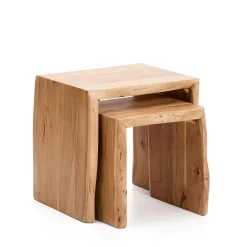 Discount Kave Home Bijzettafel Lomiri Acaciahout, Set van 2 stuks