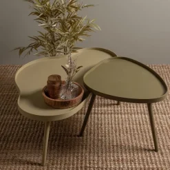 Sale WOOOD Bijzettafel Mae Set van 2 stuks Organisch