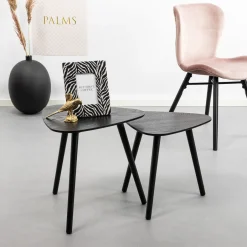 Online WOOOD Bijzettafel Nila Set van 2 stuks, kleur Zwart