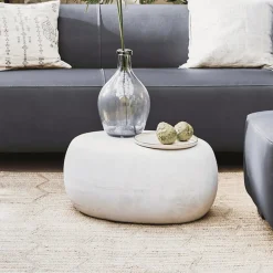 Best vtwonen Bijzettafel Pebble Betonlook, 65 x 49cm Wit