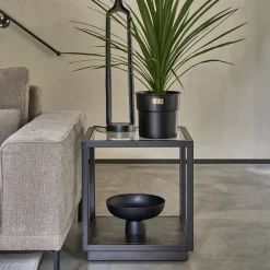 Sale Rivièra Maison Bijzettafel Roger Mangohout en Glas, 50 x 50cm Black