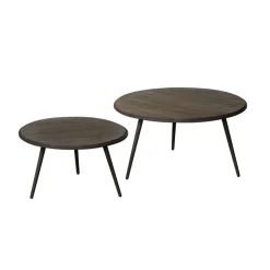 New RENEW Bijzettafel Rolo Teakhout, Set van 2 stuks, kleur Wine