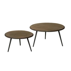 Clearance RENEW Bijzettafel Rolo Teakhout, Set van 2 stuks Weather Grey