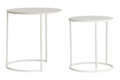 Light & Living Bijzettafel Sadar Set van 2 stuks, kleur Wit/Lichtgrijs Licht Grijs, Wit