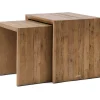 Discount Rivièra Maison Bijzettafel Sant Mateu Eikenhout, Set van 2 stuks