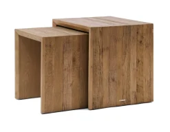 Discount Rivièra Maison Bijzettafel Sant Mateu Eikenhout, Set van 2 stuks