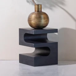 Online WOOOD Bijzettafel Toma Mangohout, 40 x 40cm Zwart