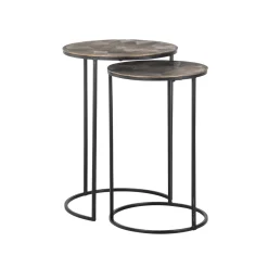 Richmond Interiors Bijzettafel Tulum Set van 2 stuks, kleur Brushed gold