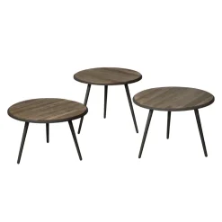 Outlet RENEW Bijzettafel Turi Teakhout, Set van 3 stuks