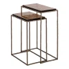 Clearance Richmond Interiors Bijzettafel Villano Bronskleurig glas, Set van 2 stuks