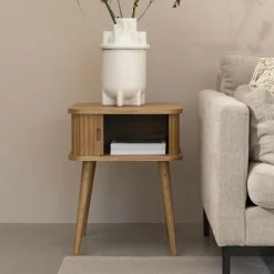Outlet Zuiver Bijzettafel/Nachtkastje Barbier Hout, 45 x 45cm