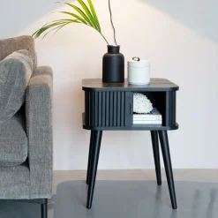 Outlet Zuiver Bijzettafel/Nachtkastje Barbier Hout, 45 x 45cm