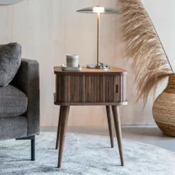 Outlet Zuiver Bijzettafel/Nachtkastje Barbier Hout, 45 x 45cm