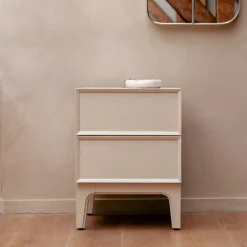 Clearance Zuiver Bijzettafel/Nachtkastje June Eiken, Met 2 laden