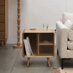 Online Zuiver Bijzettafel/Nachtkastje Rise Essen en rubberhout, 50 x 40cm