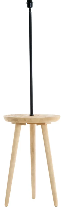 Discount Light & Living Bijzettafel/Vloerlamp Tolfa 135cm hoog, kleur (excl. kap) Naturel