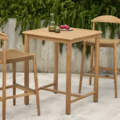 Clearance Kave Home Bistrotafel Sori Acaciahout, 78 x 78cm Beige