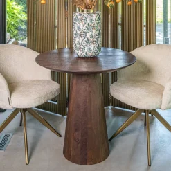 Clearance Richmond Interiors Bistrotafel Willow Mangohout, 80cm Donkerbruin