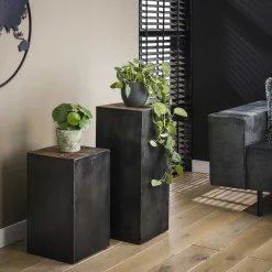 New LifestyleFurn Bloemenzuil Raft Robuust hardhout