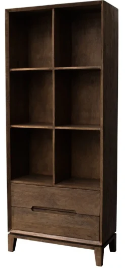 Outlet Livingfurn Boekenkast Cortez Mangohout, 200 x 83 cm