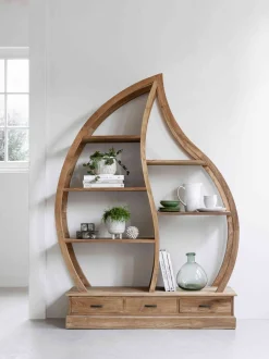 Online MUST Living Boekenkast Drop Teakhout, 132 x 185cm