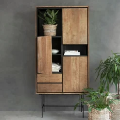 Hot DTP Home Boekenkast Metropole Teakhout, 210 x 100cm Naturel