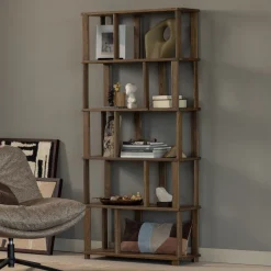 Online WOOOD Boekenkast Riss Eikenhout, 186 x 90cm