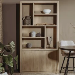 Discount Tower Living Boekenkast Tenna Mangohout, 220 x 120cm