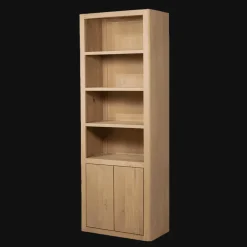 Tower Living Boekenkast Tenna Mangohout, 220 x 80cm, kleur Naturel