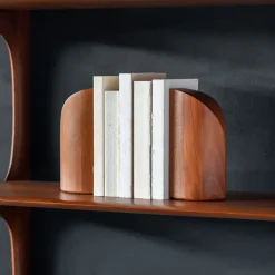 Hot Ethnicraft Boekenstandaard PI Hout, Set van 2 stuks