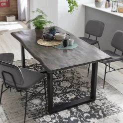 Outlet Artistiq Living Boomstam Eettafel Blimie Mangohout, 160 x 85cm Grijs