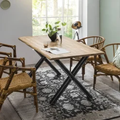 Best Artistiq Living Boomstam Eettafel Kyiesha Mangohout, 160 x 85cm, kleur Naturel