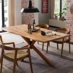 Outlet Artistiq Living Boomstam Eettafel Raynaldo Acaciahout, kleur Bruin