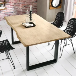 Outlet Artistiq Living Boomstam Eettafel Tinata Acaciahout, kleur Naturel