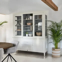 Discount Rivièra Maison Buffetkast Bedford Cabinet XL, Mangohout, 220 x 198cm, kleur Wit