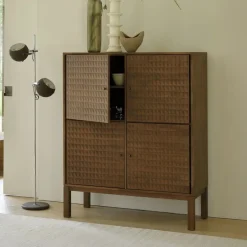 Discount Ethnicraft Buffetkast Sono Gevernist Teakhout, 144 x 116cm Light Brown