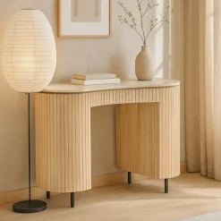 Brix Bureau / Sidetable Dexter Bottecino Marmer en Mangohout, 136cm