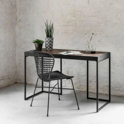 Online DTP Home Bureau Criss Cross Hout en staal, 125 x 50cm Naturel